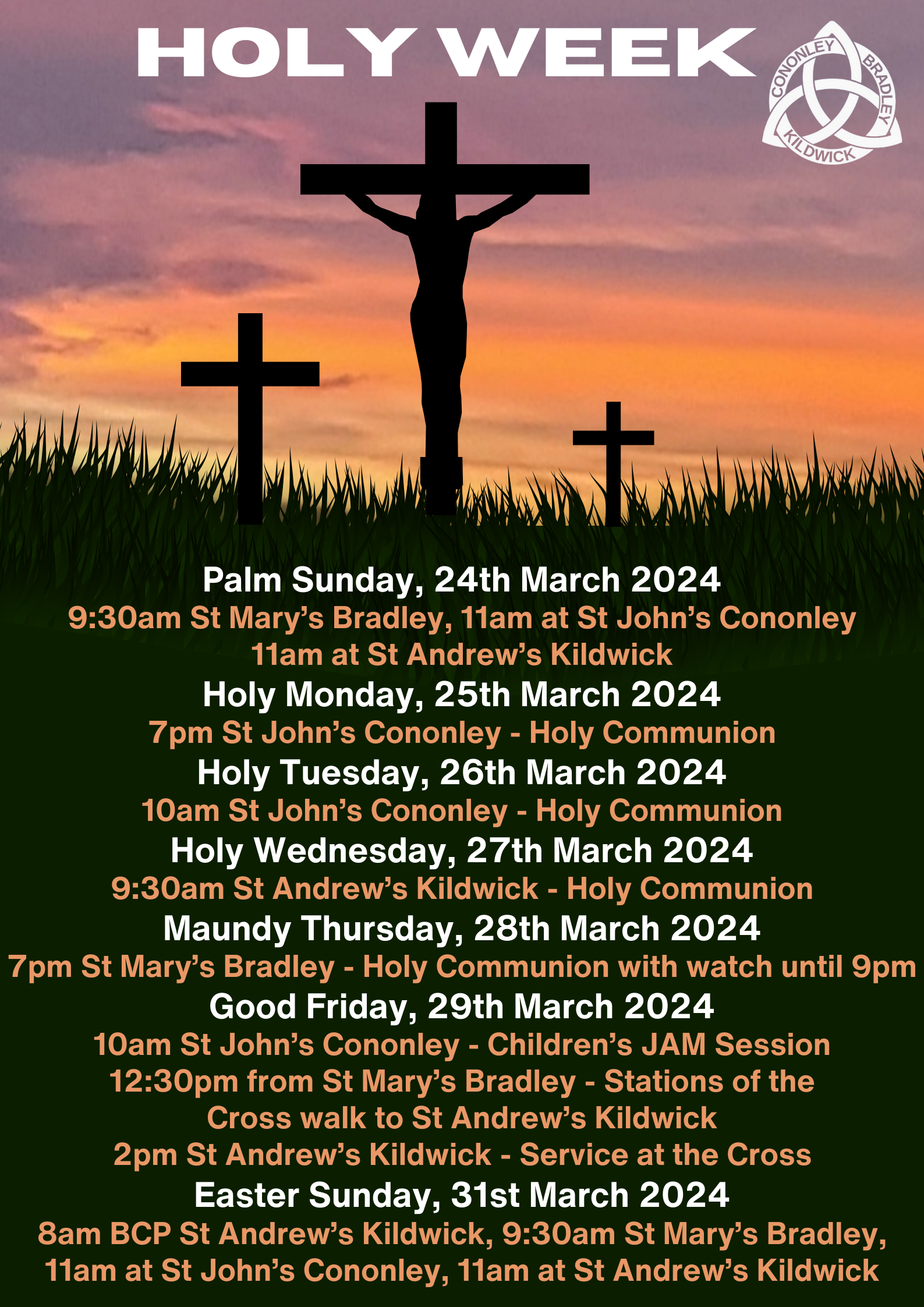Holy Week Services across the parish