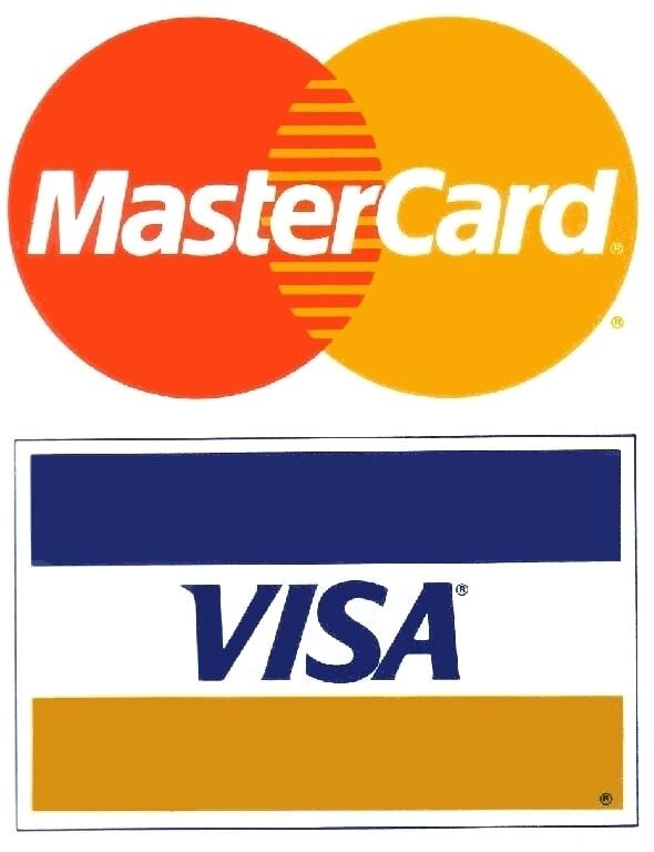 Mastercard and Visa logos